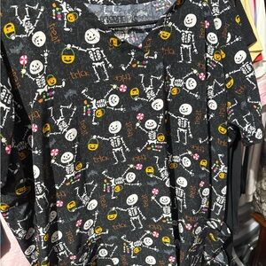 Halloween Themed Black Scrub Top